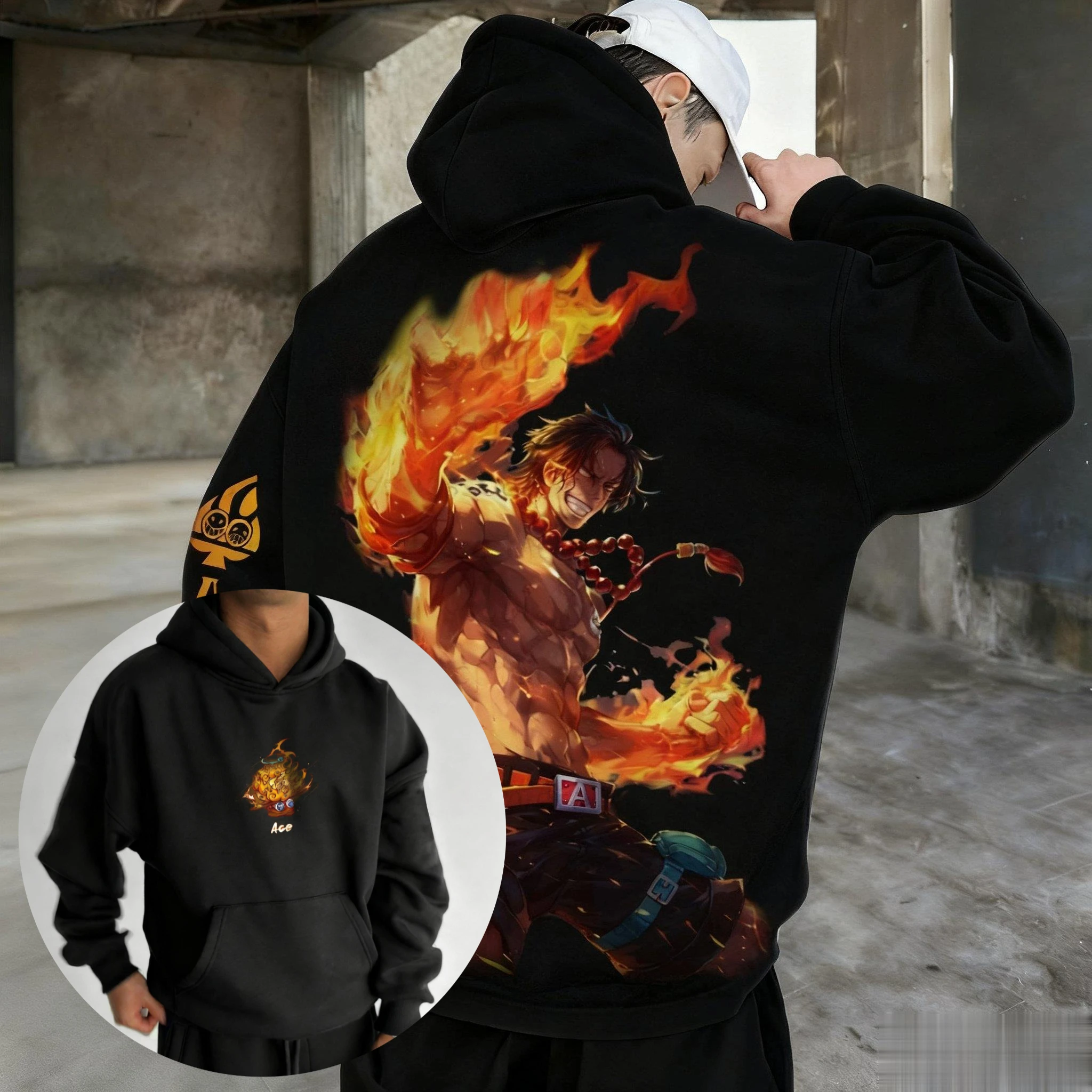 

Толстовка с капюшоном в стиле аниме, цельный Луффи, мужская и женская уличная одежда, повседневный свободный свитер большого размера, топы с длинными рукавами Y2k, осень-зима