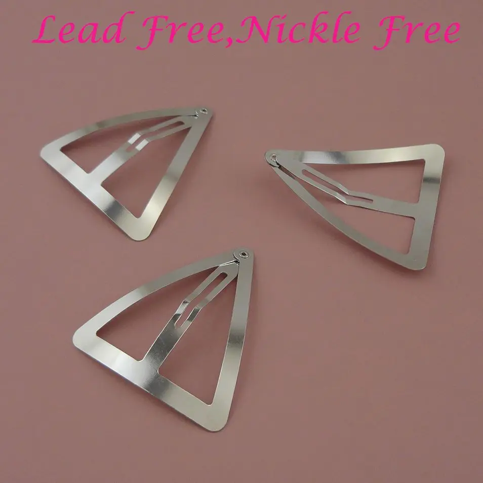 20PCS 5.5cm Sliver Large Triangle Hair Clips for Womens Girls Metal Snap Clips Hairpins Side Hair Barrettes for Thick Hair