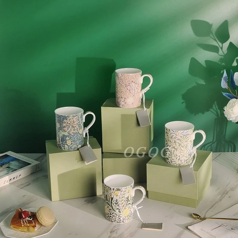 

Delicate Floral Bone China Coffee Cup Beautiful Ceramic Mug for Daily Use Ideal Gift for Her and Souvenir Present