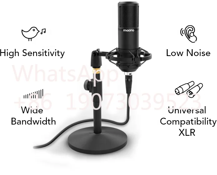 MAONOCASTER AM100 All-In-One Podcast Production Studio Kit Podcast Equipment With Sound Card Condenser Mic and Monitor Headphon