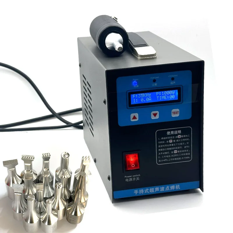 Saldatore di plastica ad ultrasuoni 35KHz KL-2807 1000W palmare con testa in lega di titanio per scatole di imballaggio tessuto agricolo