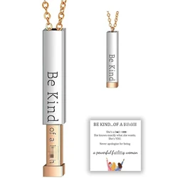 STAINLESS STEEL Necklaces for Women, Hidden Message, Best Friends Sorority Sisters Friendship Jewelry Gift, Square Tube Pendant