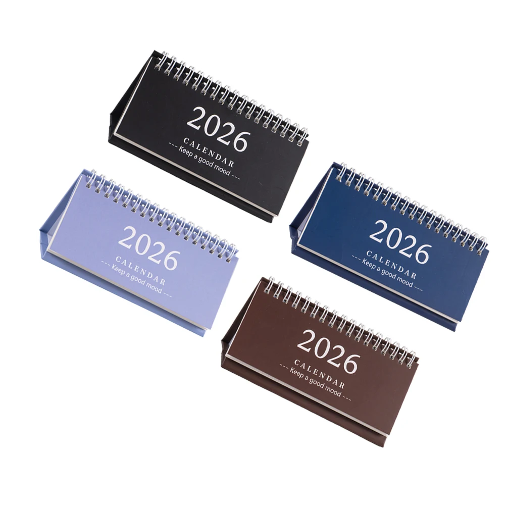 4 قطعة 2026 أجندة مكتبية /رزنامة مكتبية صغيرة الوجه الدائمة التقويم الحد الأدنى تصميم المسار مواعيد مهمة الأعمال مكتب المنزل استخدام الإنجليزية