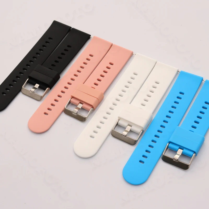 20mm 22mm Universal Watch Bands Silicone Straps Quick Release Watchband for Samsung Xiaomi Huawei Amazfit Lige Colmi Smartwatch