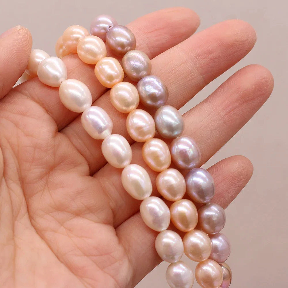 Natural Fresh Water Pearl Beads Nearly Round Pearl 9-10mm 36cm DIY for Jewelry Making Necklaces Accessories Bracelet Earrings