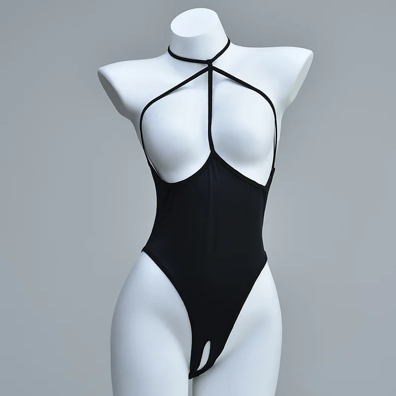 

New Sexy Halter Neck Teddy - Wireless Push Up Bodysuit for Small Chest, Sleeveless No-Remove Lingerie with Snap Closure