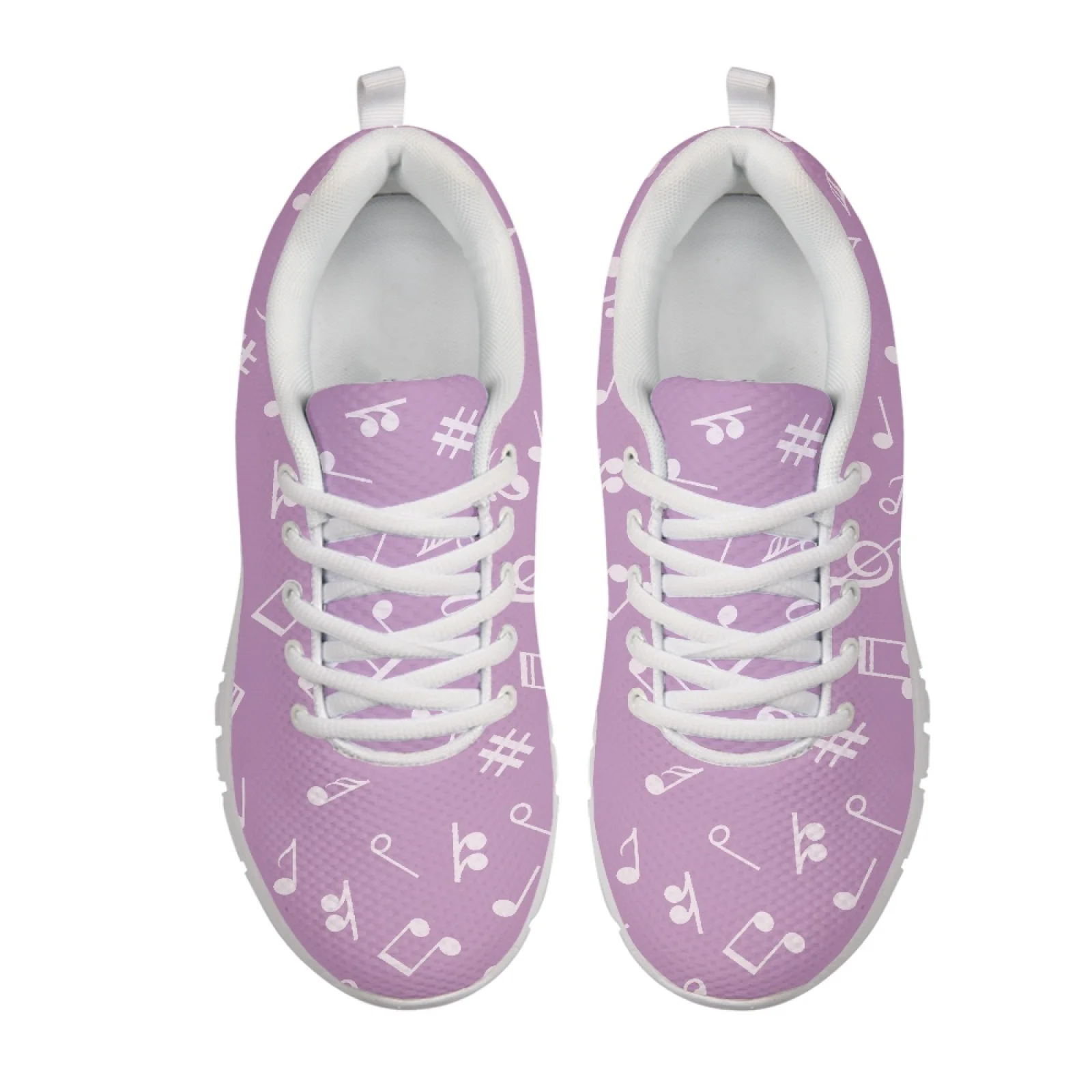 Coloranimal Music Notes Athletic Trainers Mesh & EVA Sole Running Sneakers Lace Up Running Shoes for Women