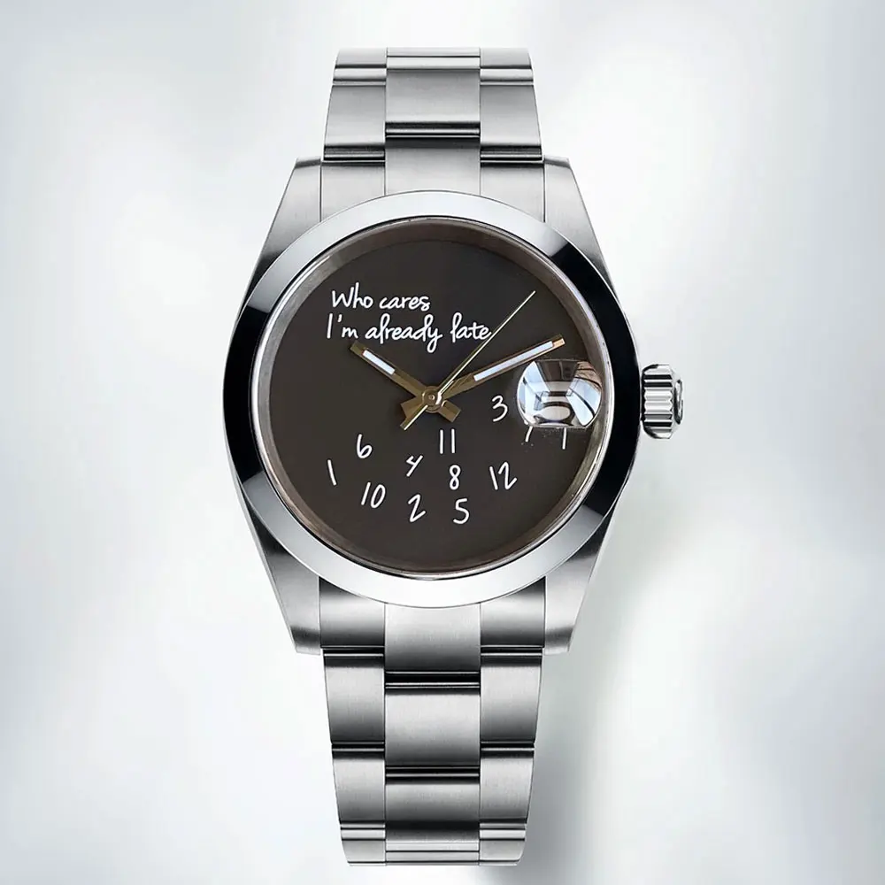 

New 36mm/39mm case Mechanical Watch Japan NH35A/Miyota 8215 men Watches black dial white Text Dial Sapphire Glass 10ATM 2025