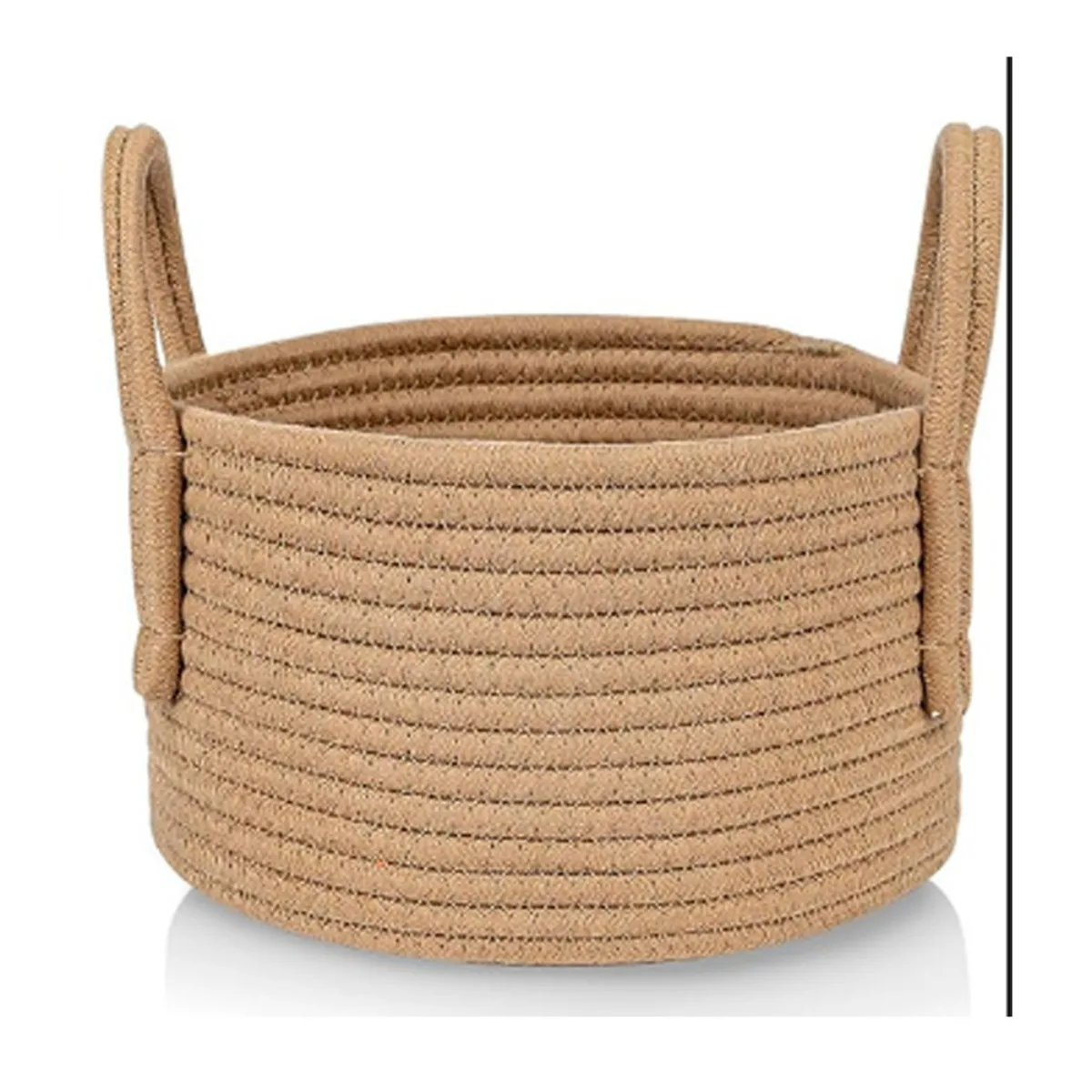 

Плетеная корзина для хранения украшений из хлопкового шпагата с ручками, разноцветный декоративный органайзер для ювелирных изделий, бусин, поделок своими руками