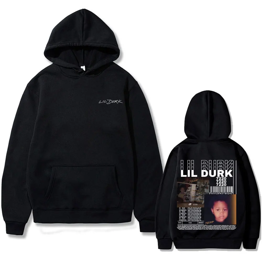 

Rapper Lil Durk 7220 Album Cover Graphic Hoodie Men Women Hip Hop Vintage Oversized Sweatshirt Male Casual Fleece Cotton Hoodies