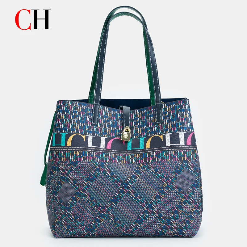 CH Classic Full Print Pattern Mother And Child Tote Bag For Women 2026 New Light Luxury Large Capacity Commuter Handbag