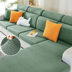 Jacquard Sofa Covers Solid Colors Seat Cushion Cover Living Room Washable Spandex Sofa Couch Slipcover L-shaped Chaise Longue