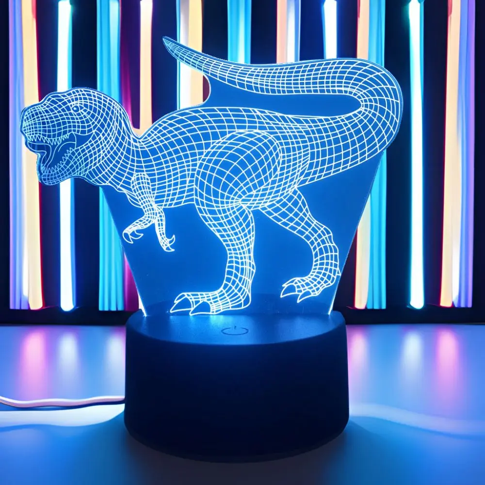 3D Cute Dinosaur LED Night Light Kids Dino Table Lamp Child Nightlight for Children\'s Lamps Bedroom Desk Decor Birthday Gifts