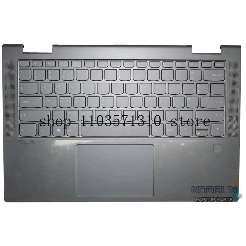5CB1D12414 New Palmrest Upper Case USA English KeyBoard For Ideapad Yoga 7-14ACN6 82N7