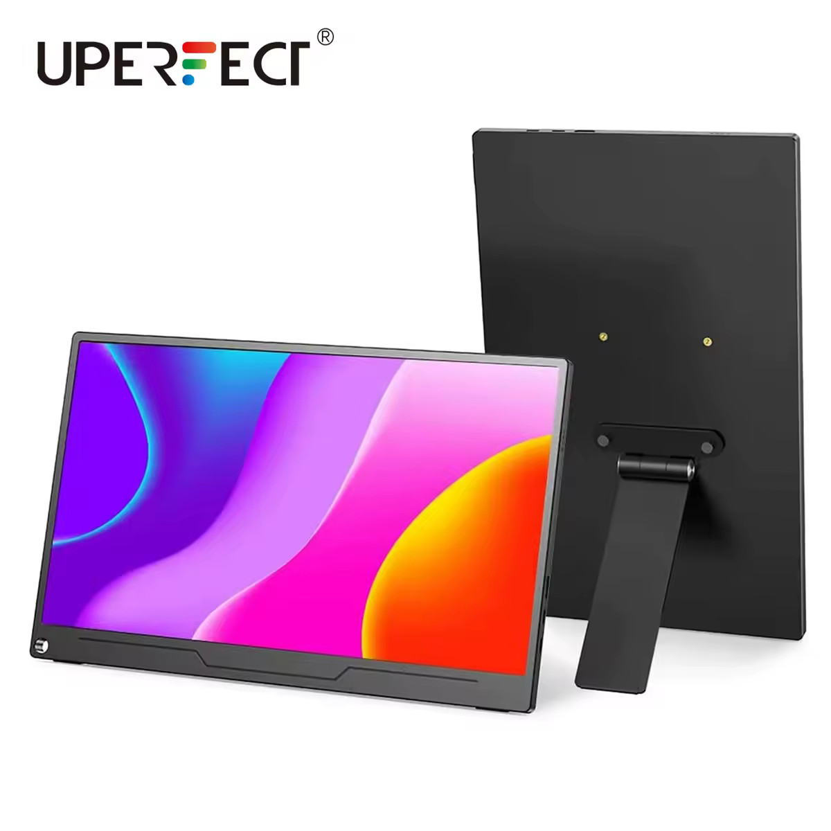 UPERFECT ポータブルモニター VESA スタンド ハンドスクリュー付き デスクマウント 自立型 M3/M4*75MM モニター対応 回転/傾斜/回転機能付き