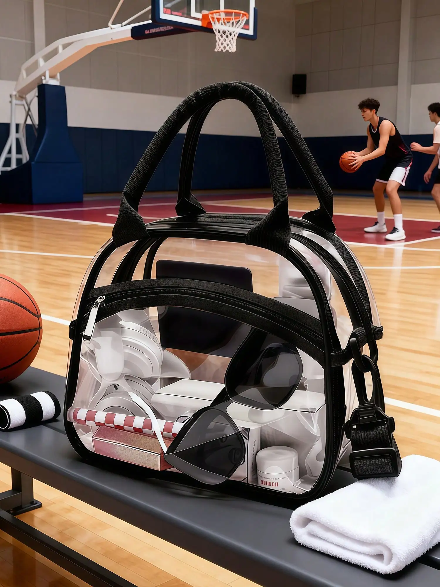 Transparente Lunch-Tasche mit verstellbarem Riemen, Unisex für Männer und Frauen, geeignet für Arbeit, Schule, Picknick, Reisen, Sportveranstaltungen.xtz – Detail 7