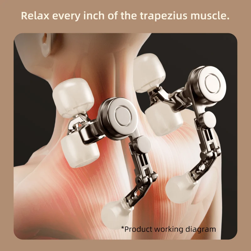 Masajeador de cuello, chal de masaje de cuello y espalda Shiatsu 6D con calor, regalo para hombres y mujeres para relajarse el estrés en la oficina en casa