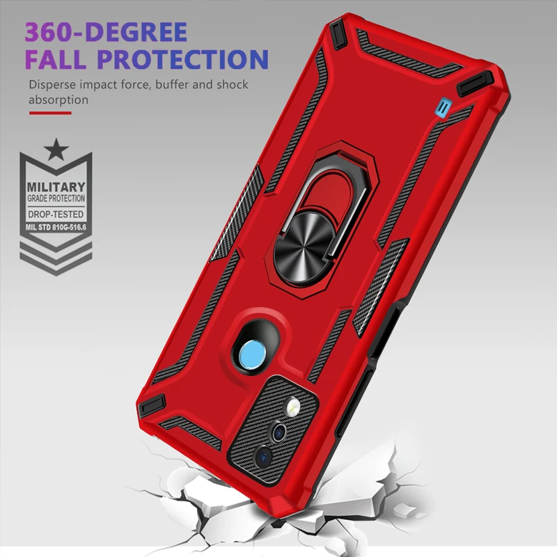 For ZTE Blade A51 2 In 1 Carbon Fiber Pattern Mobile Phone Case Armor Shockproof Anti-drop Protective Back Cover