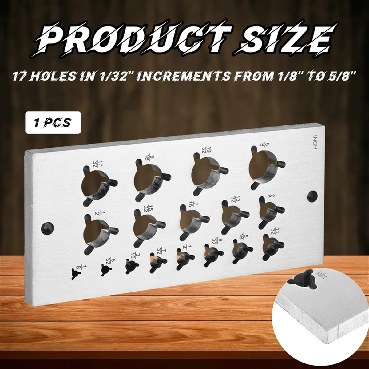 2 Pieces Steel Dowel Plate, Dowel Maker, Dowel Making Tool Imperial 17 Holes in 1/32In Increments From 1/8In to 5/8In