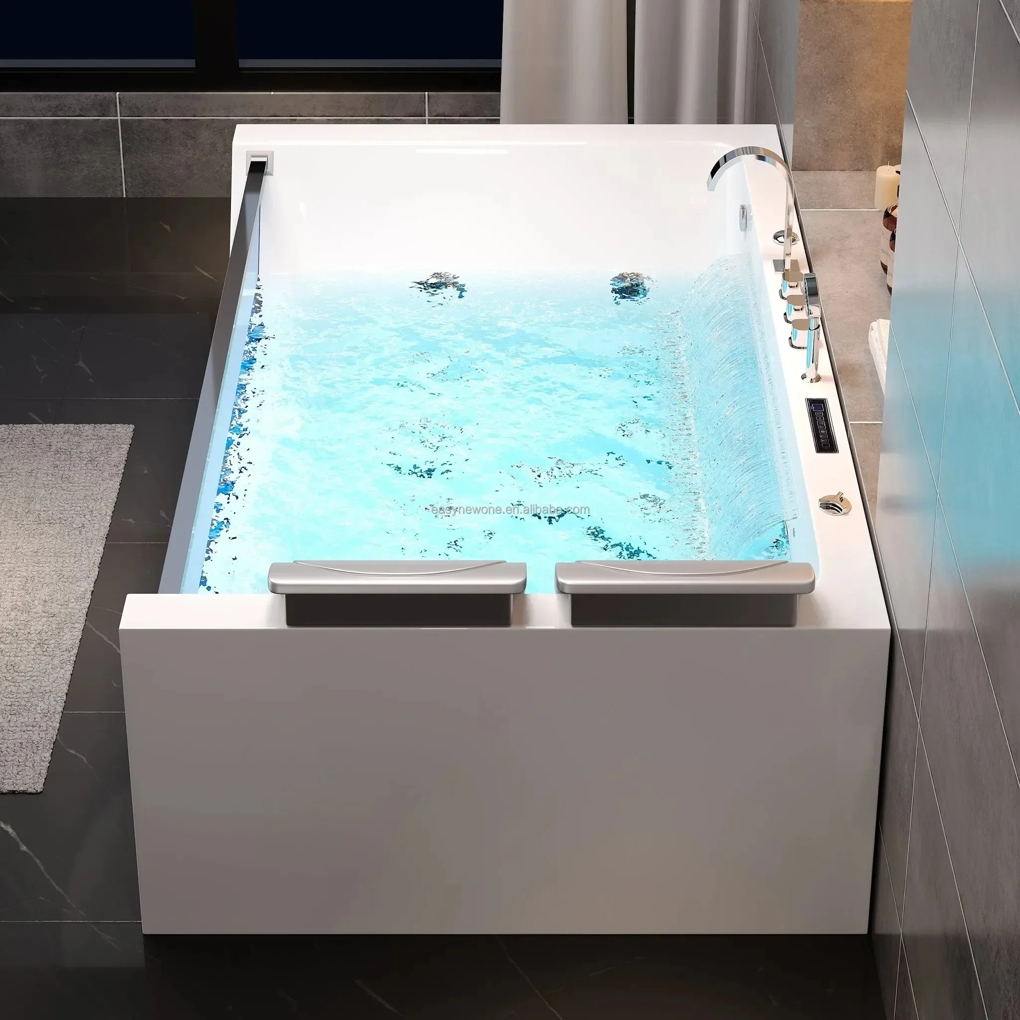 

Factory Sell Luxury Bathroom Bubble Massage Bath Tub Acrylic Freestanding Double Adults Hot Tub Custom Massage Bathtub With Spa