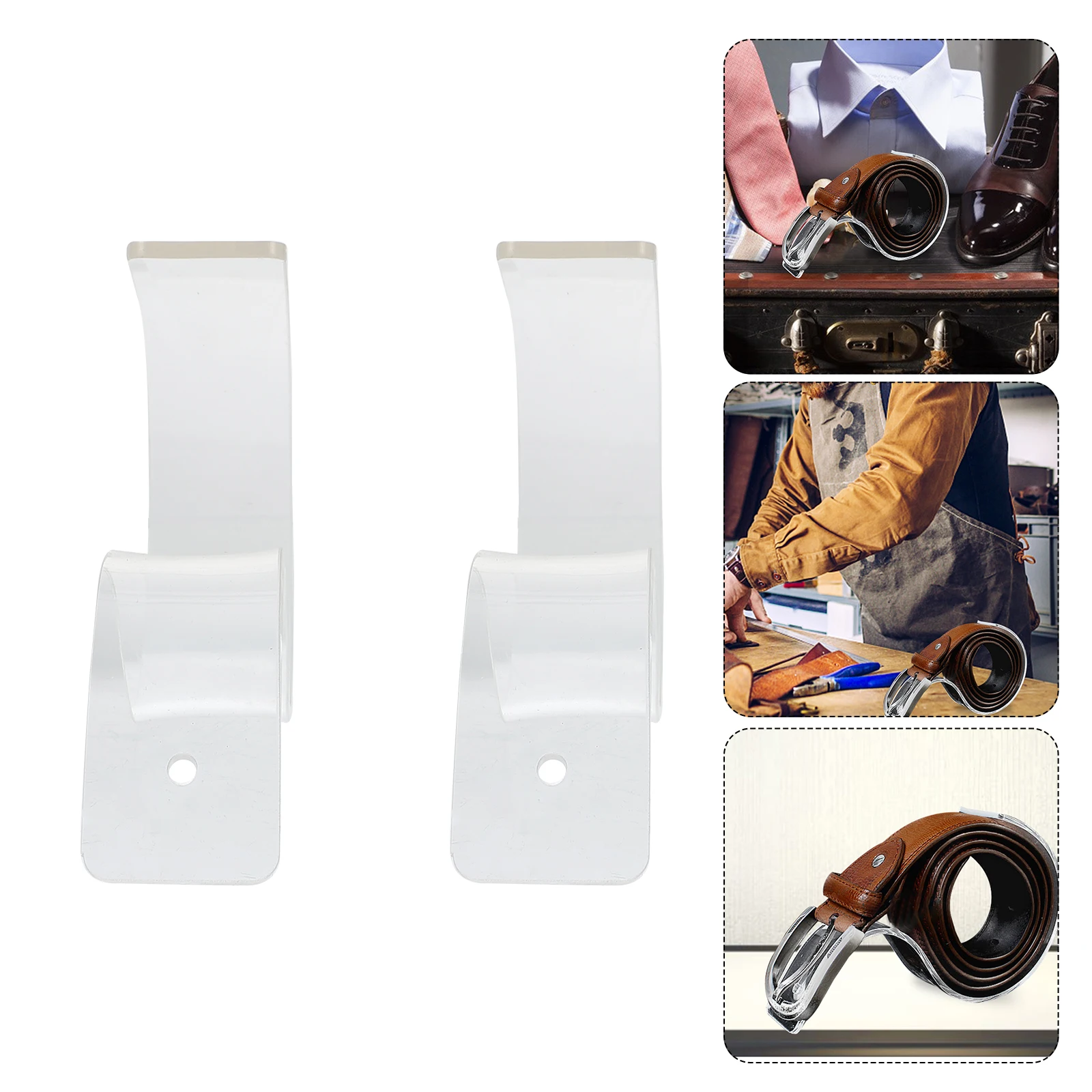 

2Pcs Belt Display Rack Acrylic Creative Storage Holder HighGrade Material Easy to Use Long Service Life
