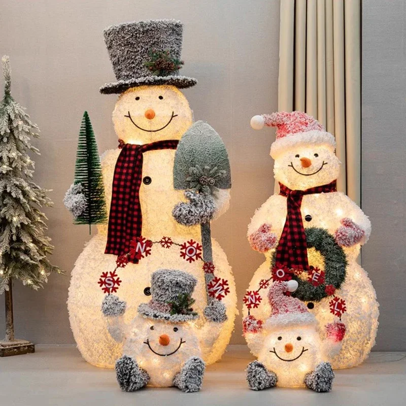 

Christmas Snowman Christmas Tree Elk Large Decorative Ornament Prop Meichen Luxury Hotel Shopping Mall Window Scene Decoration