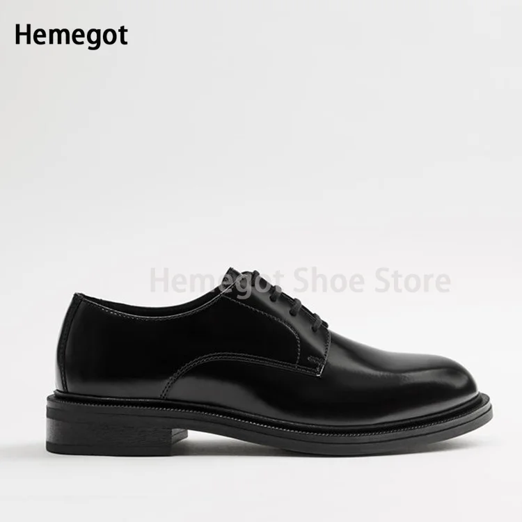 Black Vintage Derby Shoes Formal Men's Shoes Leather Business Casual Autumn New Commuter Groom Wedding Shoes High Quality