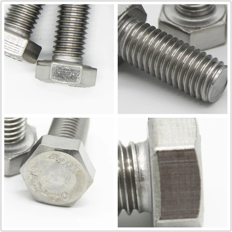 5pcs 304 INOX M6x60mm vis Hex Écrou rondelle Kit Assortiment