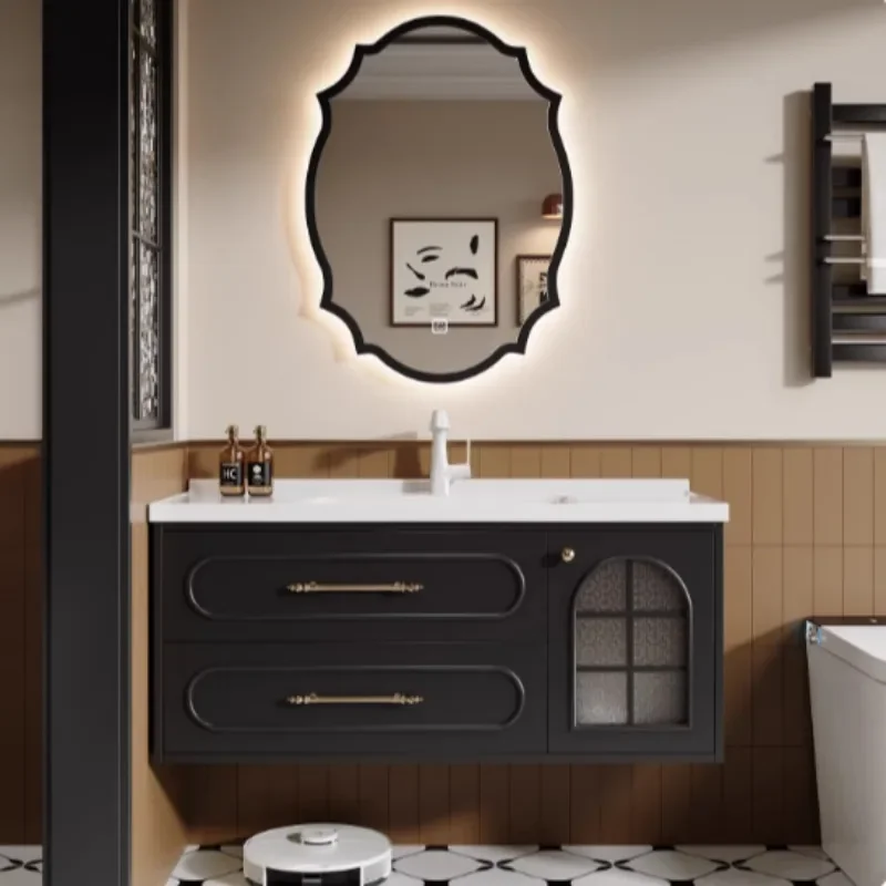 

Salon Rustic Sets Bathroom Cabinets Luxury Fancy Combination Multifunction Bathroom Cabinets Unique Storage Design Furniture