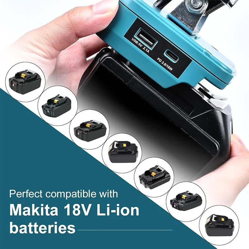 High Quality Electric Cordless LED Work Light 140° Adjustment Portable Outdoors Spotlight for Makita 18V Battery(No Battery)