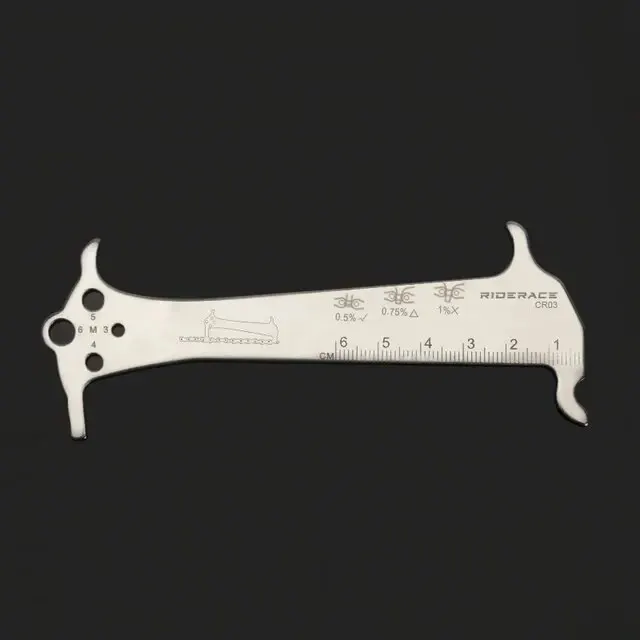 Fietsketting Slijtage Indicator Liniaal Reparatie Tool Roestvrij Staal Weg Mountainbike Kettingmeter Meting Checker Schroef Diameter