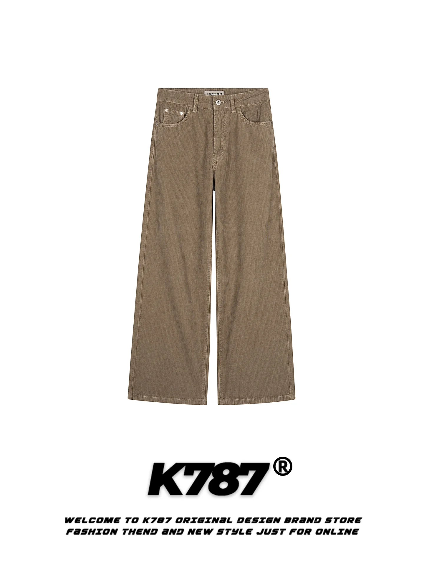 

K787 American Sle Street Simple Corduroy Casual Pants Loose Straight Leg Slimming Trendy Brand Wide Leg Long Trousers