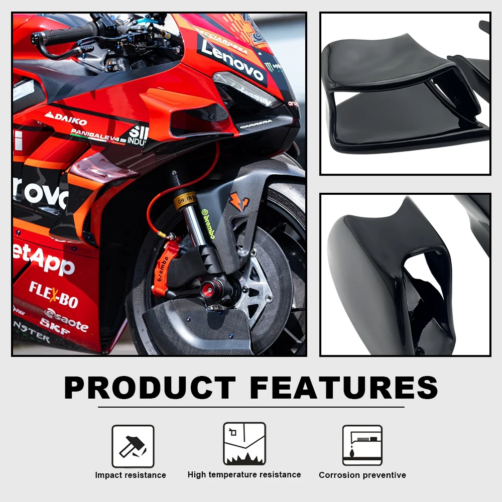 Motorcycle Accessories Fairing Parts Fixed Wing For DUCATI Panigale V4 V4S V4R 2022 2023 2024 ABS Aerodynamic Side winglets