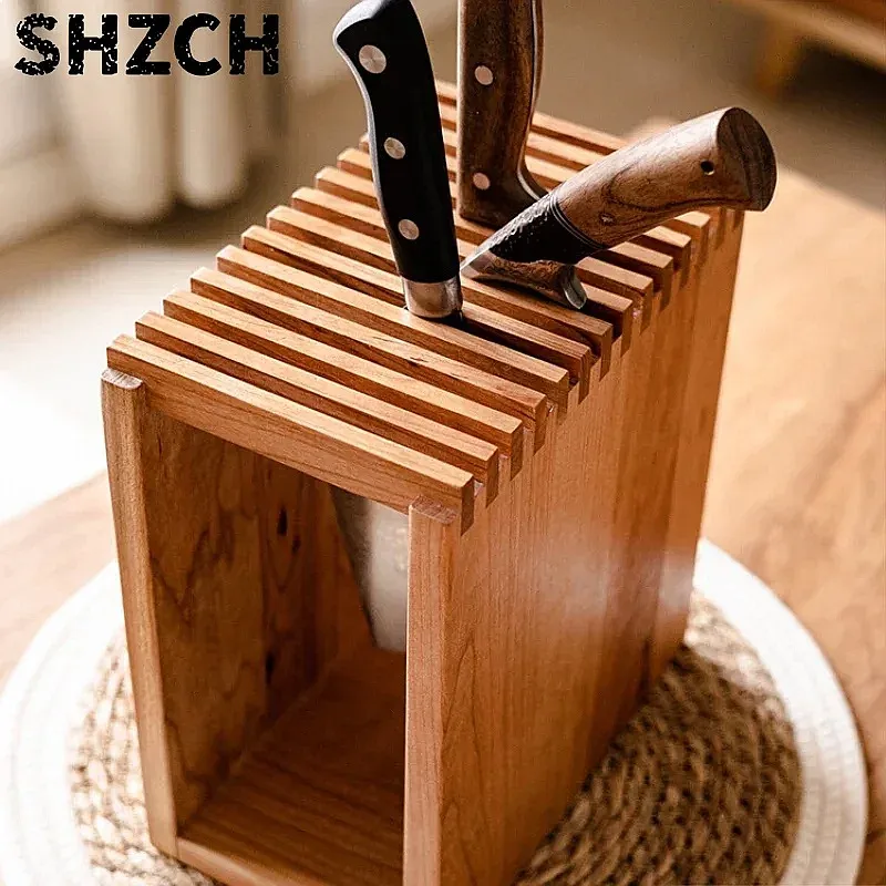 Ventilated Multi-Slot Knife Holder Mildew-Proof Kitchen Tool Drain Organizer Storage