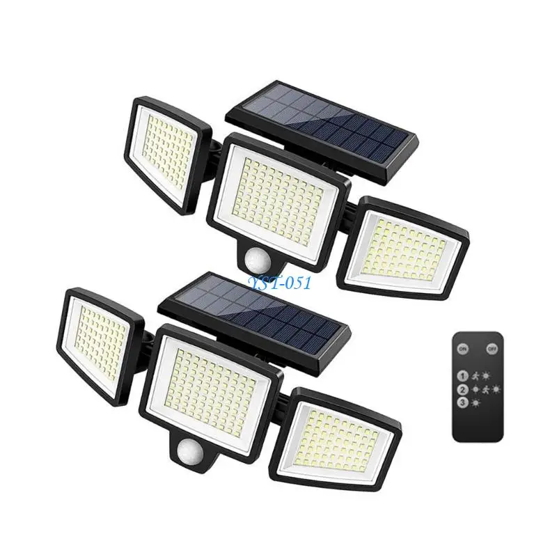 E15A High Efficiency Solar Outdoor Lamp 2500lm Build-in 18650 Battery And 5.5V Panel For Driveway Backyard
