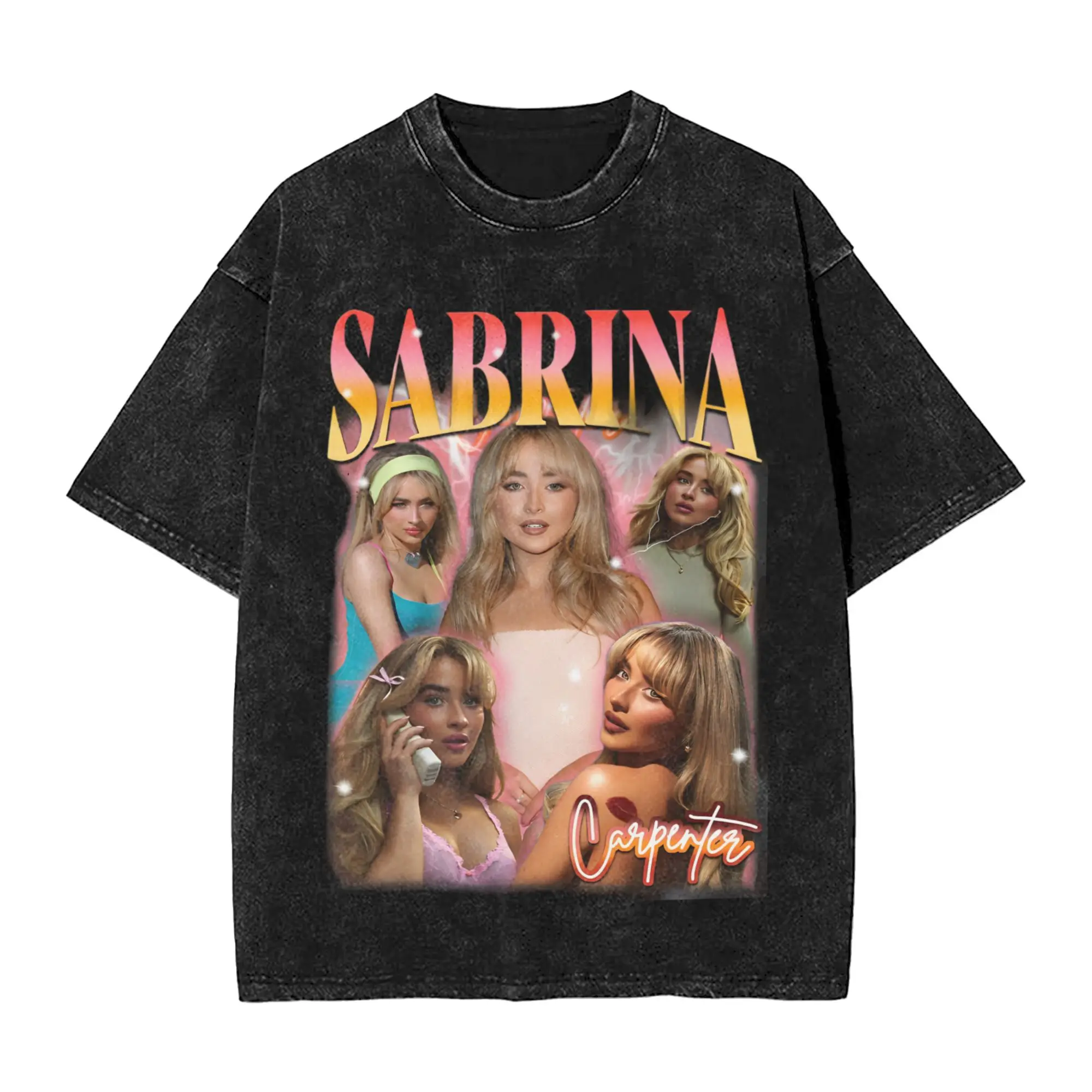 

Футболка для пар Sabrina Carpenter, американская певица, потертые футболки, модная летняя футболка, уличная одежда, хлопковые топы, подарок