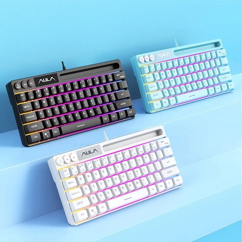 

OllyMurs Mechanical Feel Keyboard Wired RGB Desktop Laptop Gaming PC Gamer Convenient Wired Wire Gaming Accessories Clavier