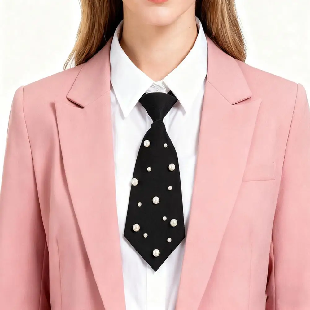 Durable Women Tie Adjustable Women’s Black Tie Accessories Pre-tied School Uniform Ties for Cosplay Weddings Parties Formal