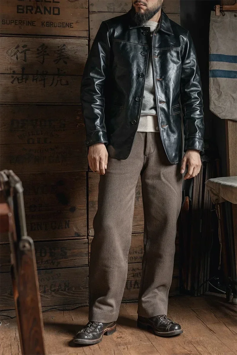 Bronson Lote 929 Pantalones de trabajo Vintage Pique Stripes Salt & Pepper Pantalones casuales de invierno para hombre