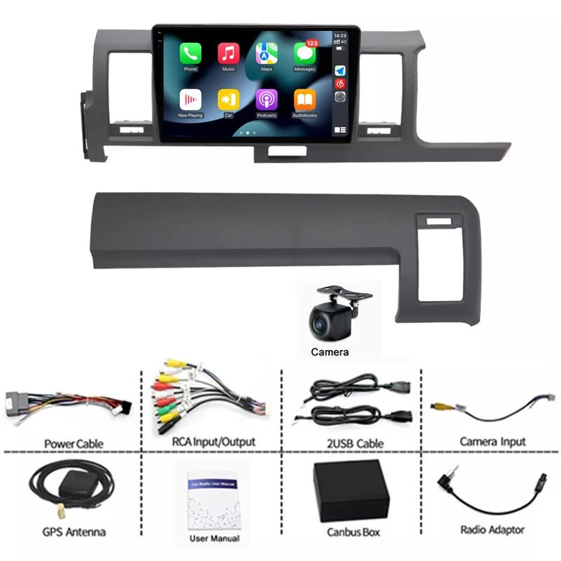 GPS 10" For Toyota Hiace 2004-2019 Car Radio Wireless Apple Carplay Android 15 Google Map Steering Wheel Control WIFI 4-64GB view 4