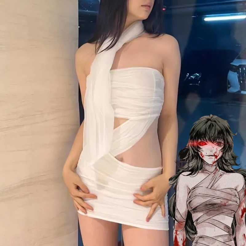Anime Tokyo Ghoul Sen Takatsuki Yoshimura Eto ‌ Disfraz de Cosplay de Ayanami Rei para Mujer, Vestido de Gasa, Falda Sexy, Ropa de Halloween