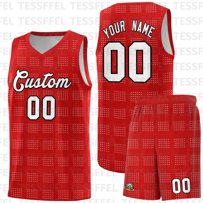 Custom Personalized Trailblazer Dot Pattern Sports Uniform Basketball Jersey Basketball Jersey Shirts+ Basketball Shorts 05