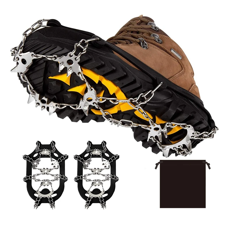 AB15-28-Tooth 201 Stainless Steel Outdoor Ice And Snow Anti-Skid Claws Welded Anti-Skid Shoe Covers With Ice Grippers