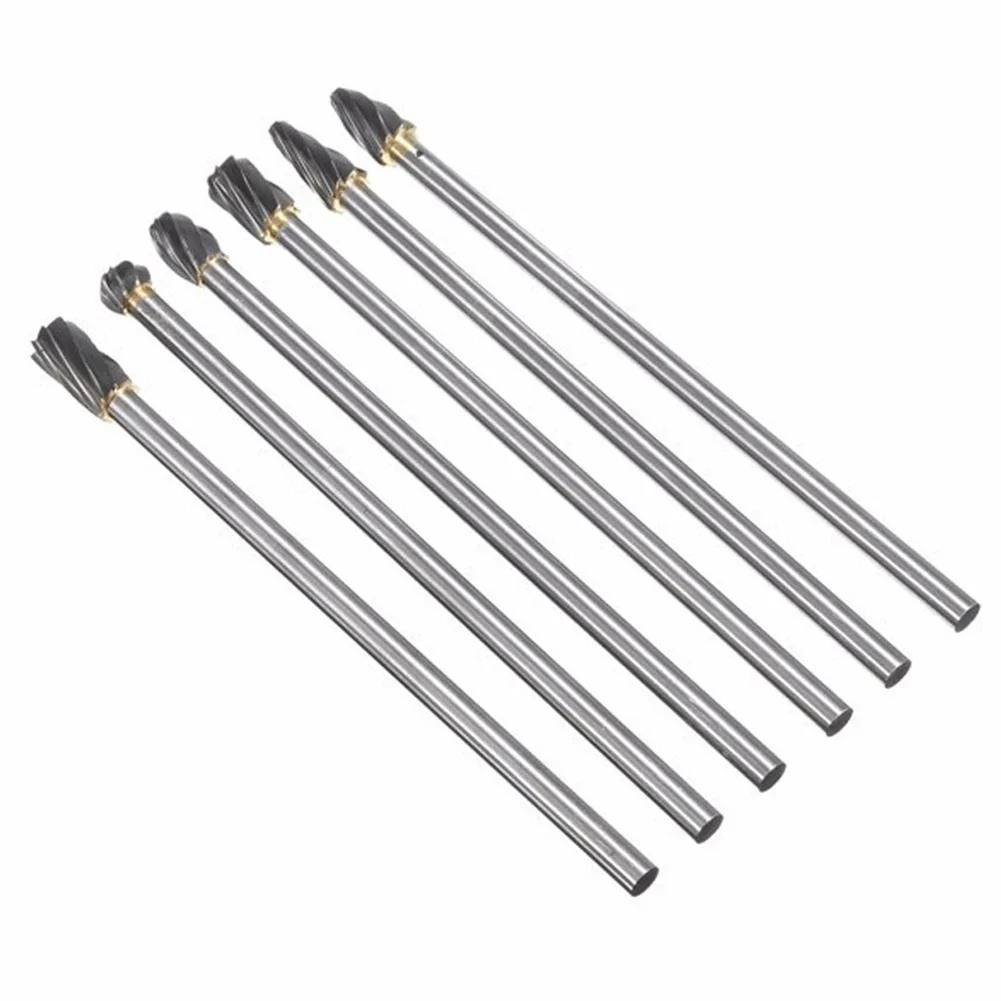 6PC 6inch Carbide Rotary For Dremel Routing Rotary Milling Rotary File Cutter Wood Carving Carved Knife-Cutter Tools Accessories