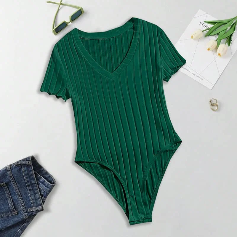 

Female Jumpsuits Elastic Bodycon Sporty Bodysuit O-neck Sexy T-shirts American Style Short Sleeve Tight Clothes for Women Romper