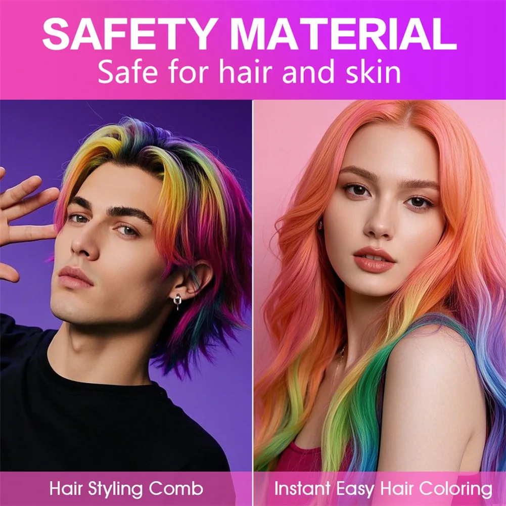 8 عبوات من أعواد طباشير الشعر متعددة الألوان للحفلات الممتعة وقابلة للغسل لون الشعر للمناسبات والتصفيف اليومي #3