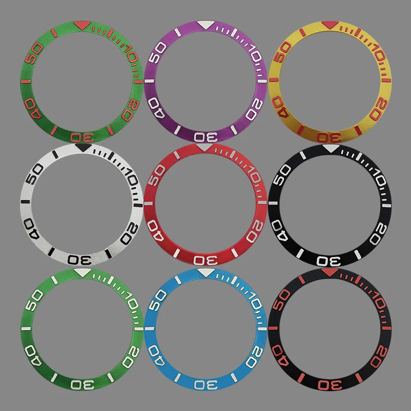 38mm×30.7mm Tilt Aluminum Bezel Insert Ring For GMT SRPD SUB SKX007 SKX009 Watch Case NH35 NH36 Movement Men Watch Refit Parts