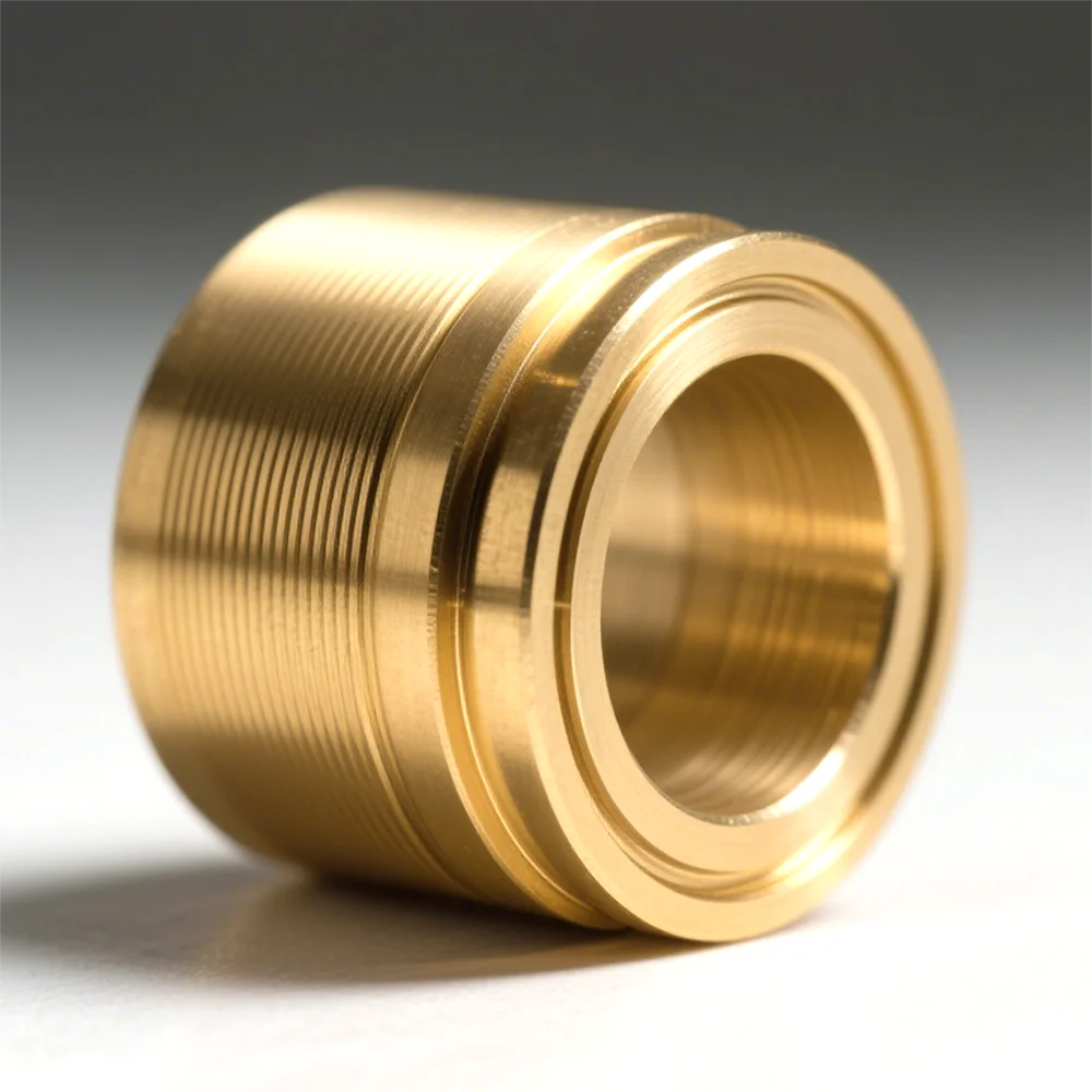 Casquillo de brida de bronce mecanizado CNC – Torneado y 3D - imagen 3