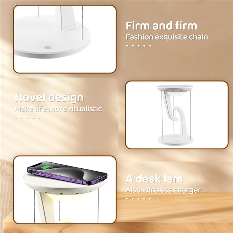 

GYTB-LED Wireless Charging Desk Lamp With Touch Control For Bedroom - Floating Design Novelty Night Light