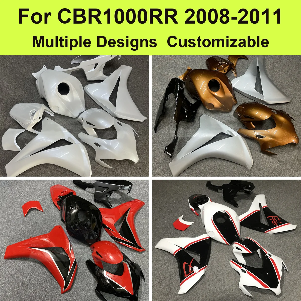 Fit for CBR1000RR 2008-2011 SC59 Bodywork Fairing Kit 1000cc Injection Moulding ABS Cowls Panels Complete Parts Covers